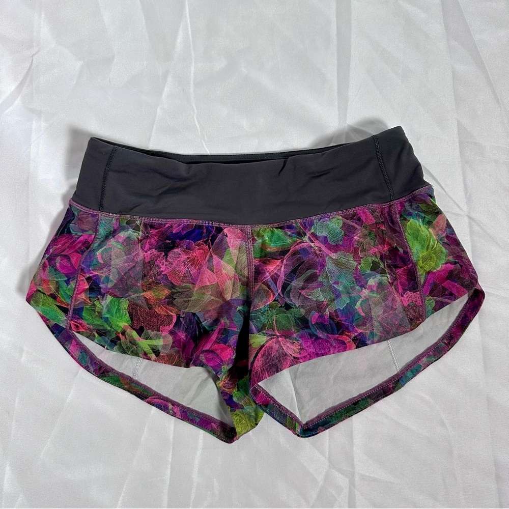 Size 0: Lululemon Speed Up LR Lined Short Vivid Floral Tone Multi